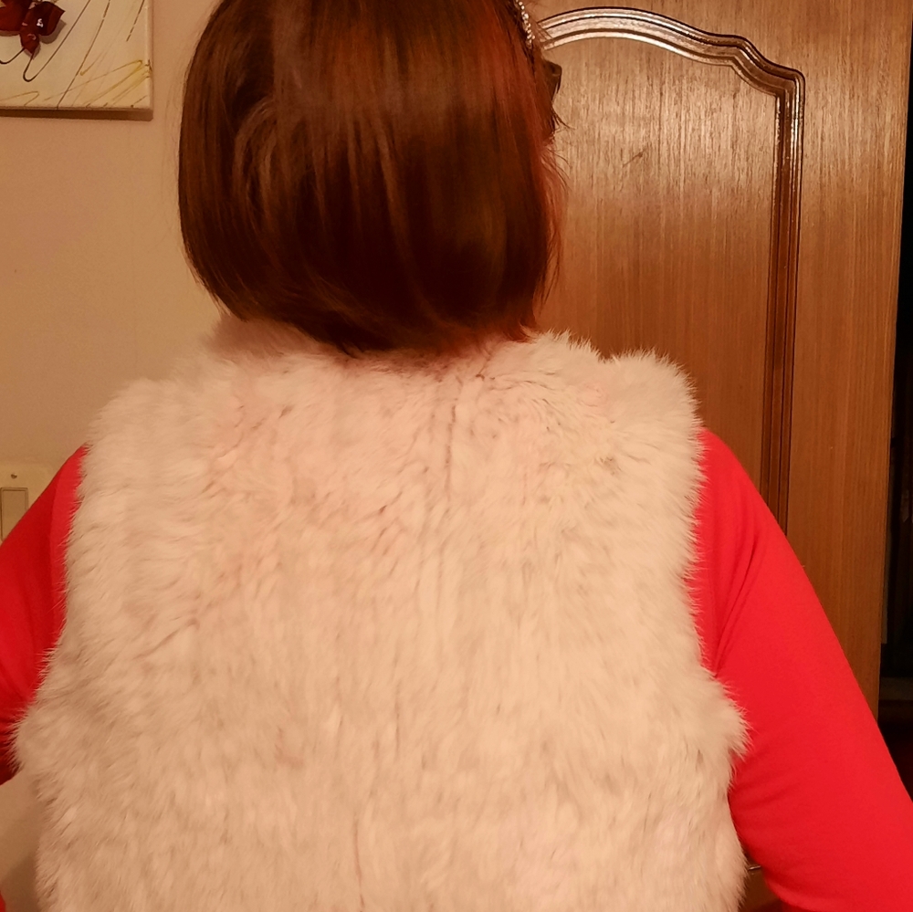 Vest made of natural rabbit, very warm,  new. $ 130 size S - Picture 4 of 5